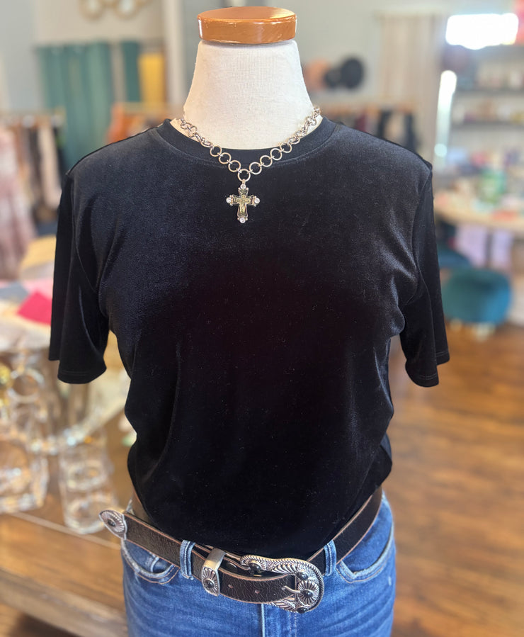 Black Velvet Top