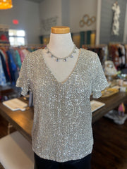 Sparkle V Neck Tee