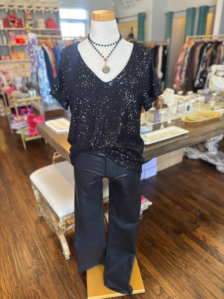 Sparkle V Neck Tee