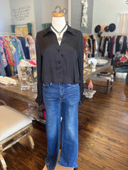 Black Satin Blouse