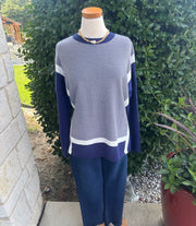 Navy and White Sweater