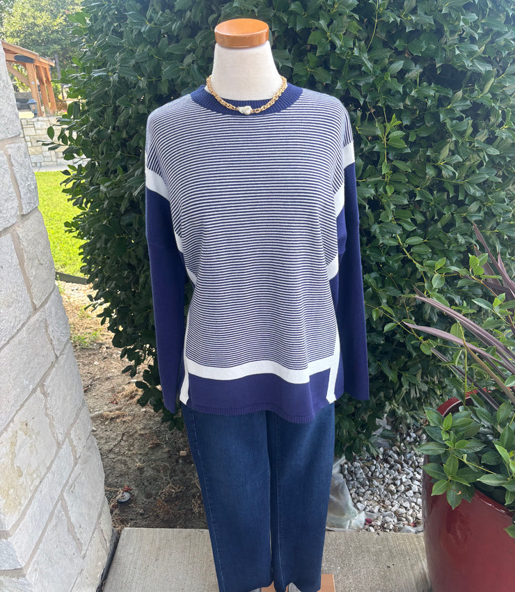 Navy and White Sweater