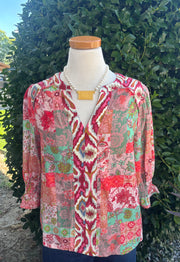 Coral Floral Printed Top