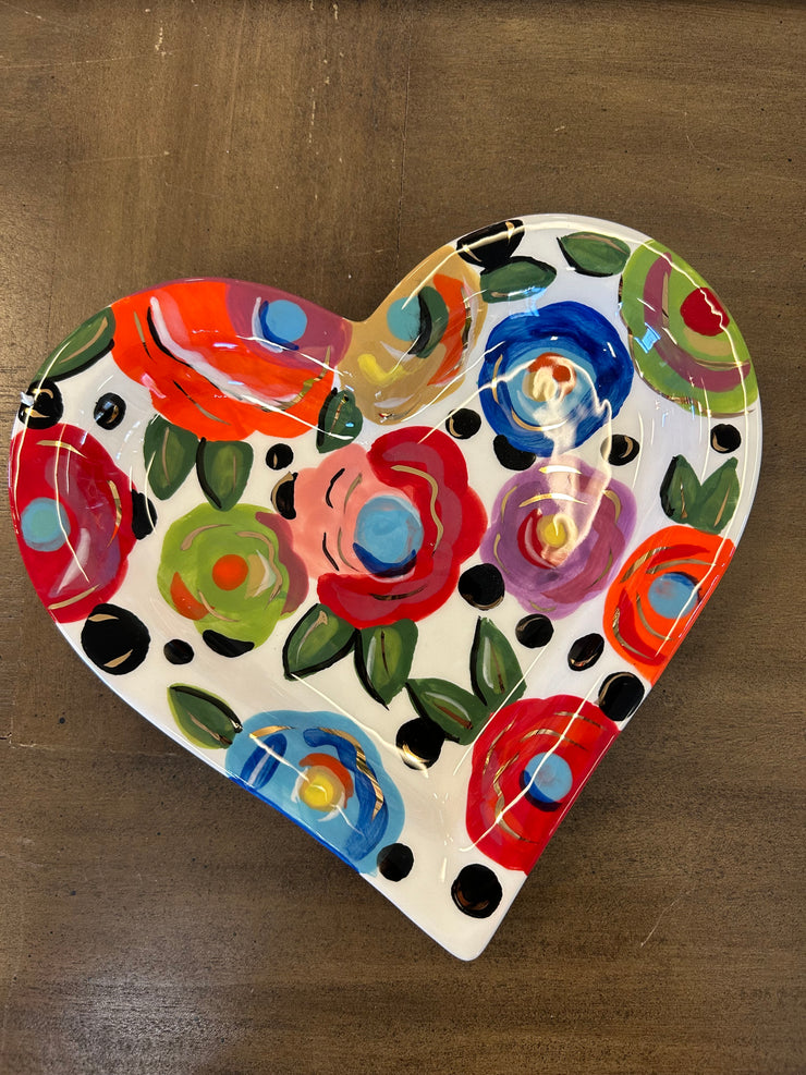Polka Dot Flower Heart Tray