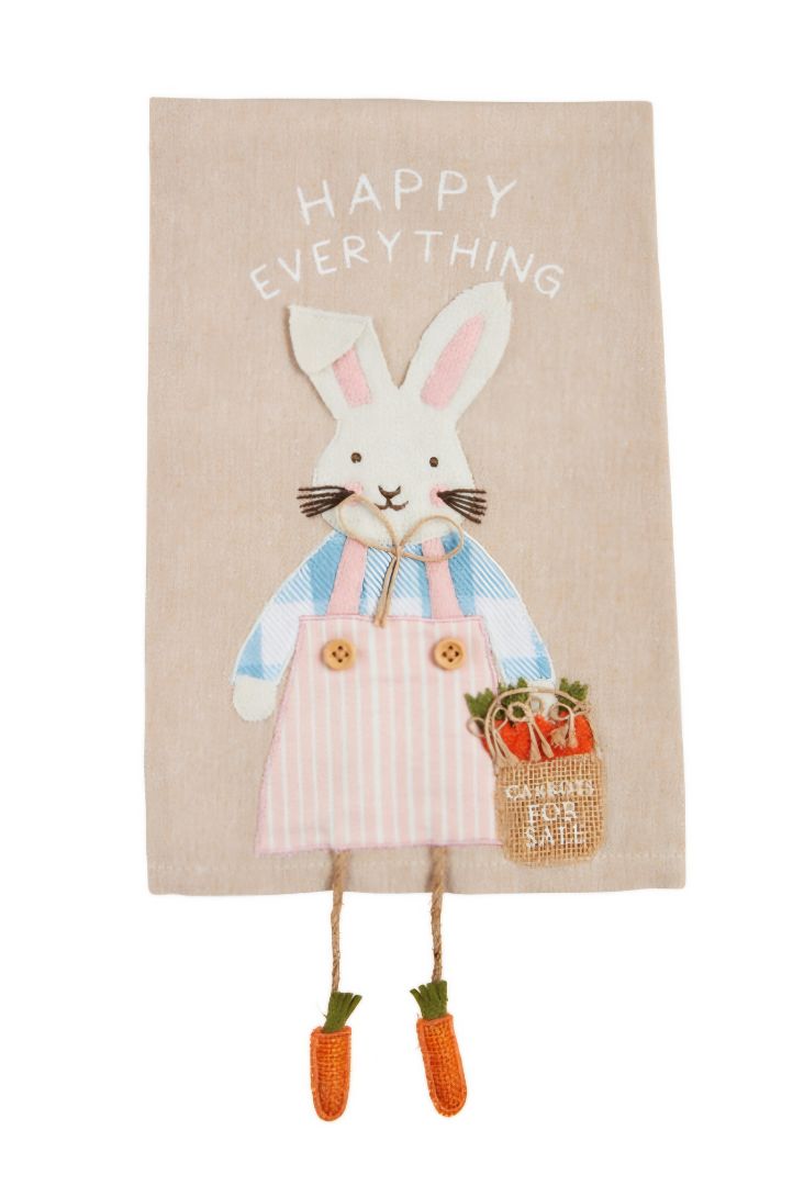Happy Spring Bunny Dangle Towel