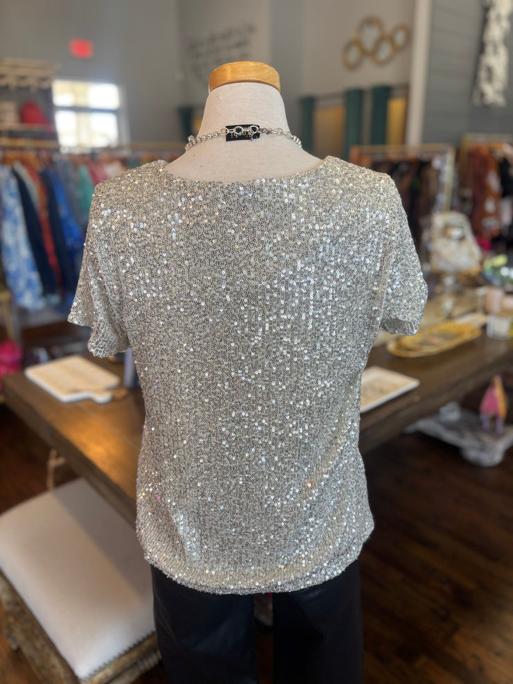 Sparkle V Neck Tee