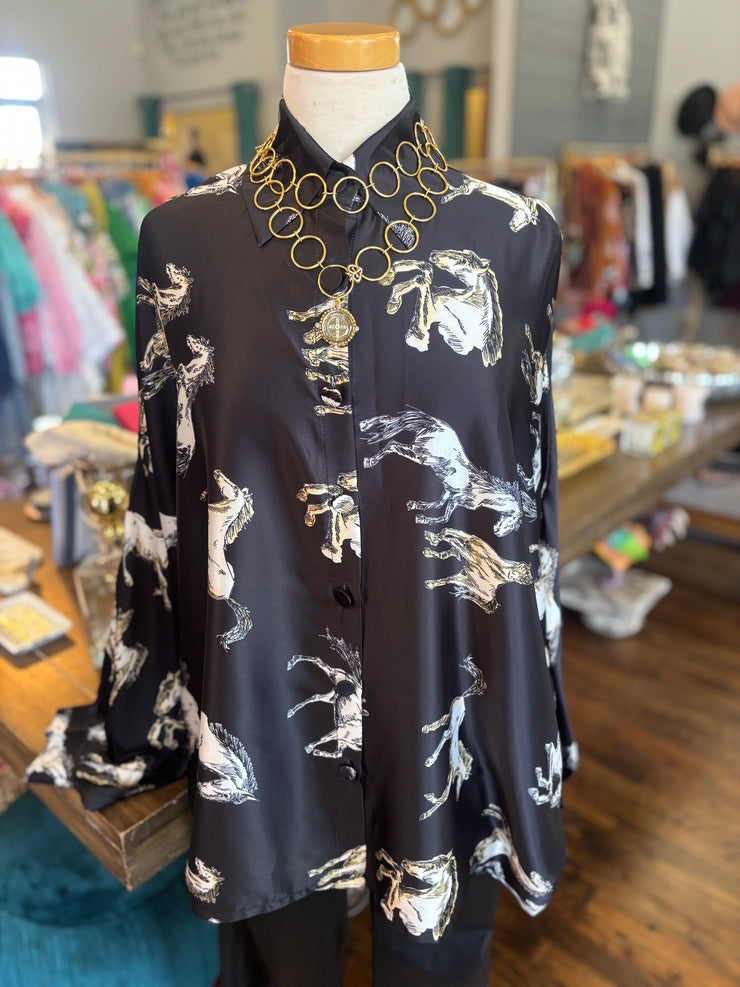 Horse Satin Blouse