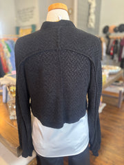 Black Chenille Cardigan