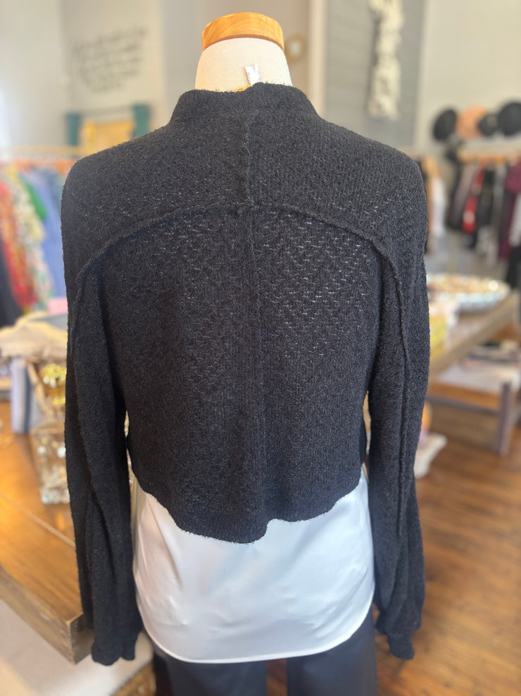 Black Chenille Cardigan