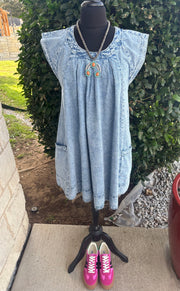 Denim Panel Dress