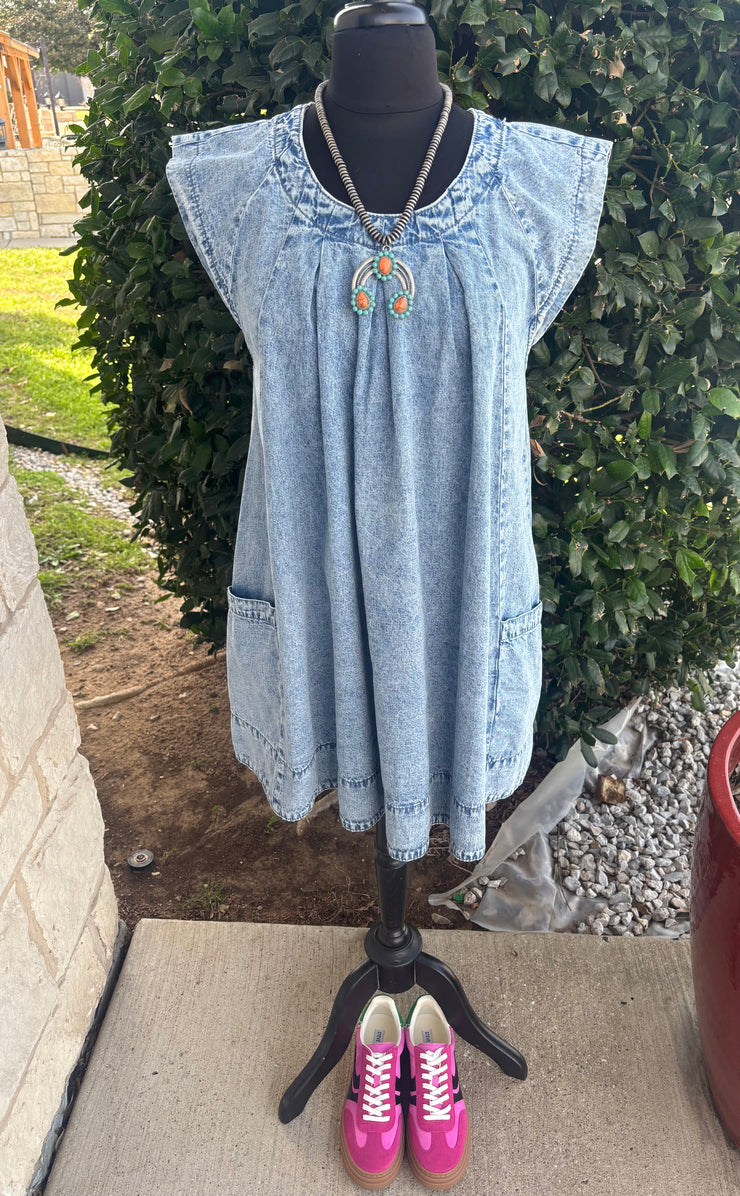 Denim Panel Dress