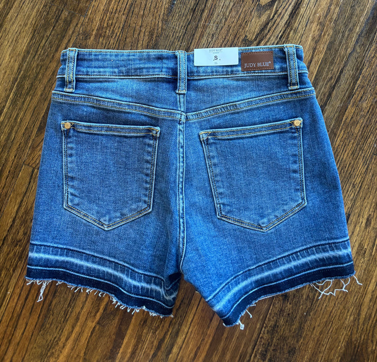 Mid Rise Released Hem Shorts