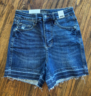 High Rise Released Hem Shorts