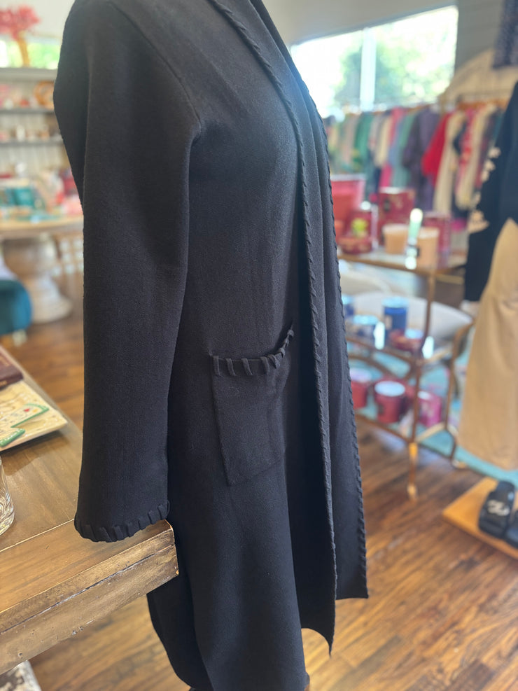 Black Woven Edge Cardigan
