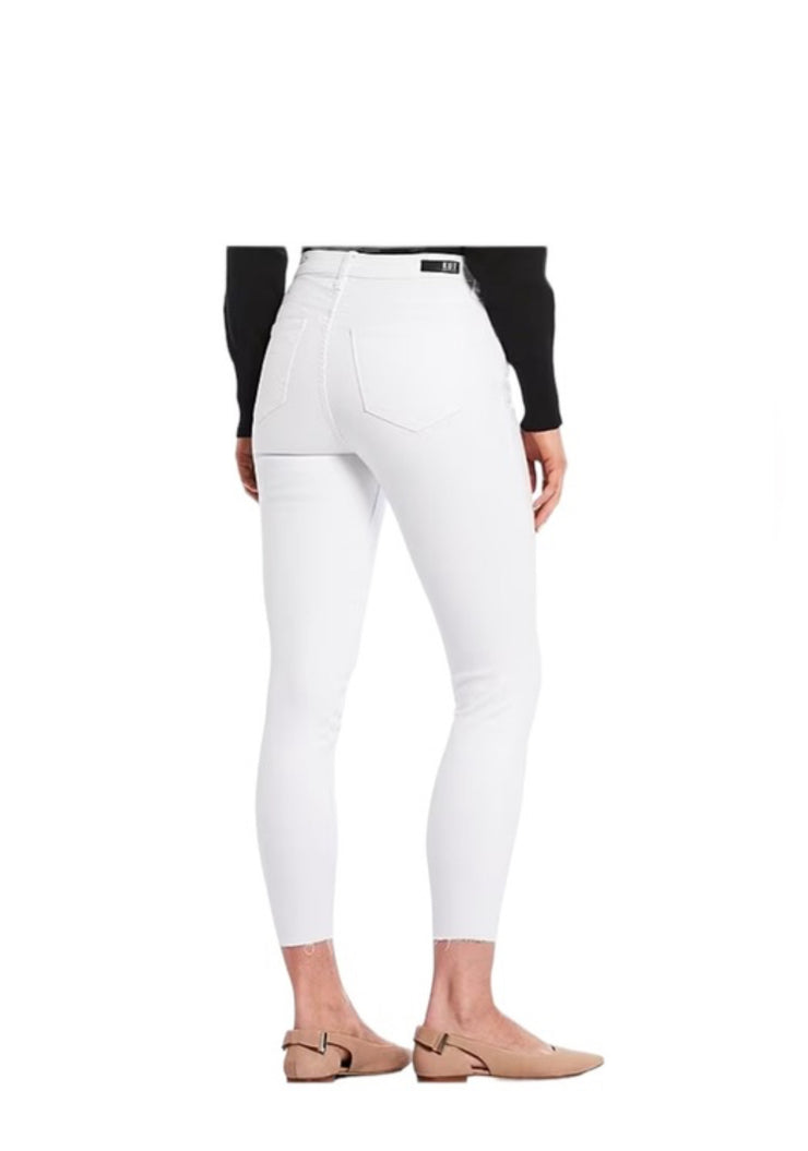 White High Rise Ankle Skinny Jean