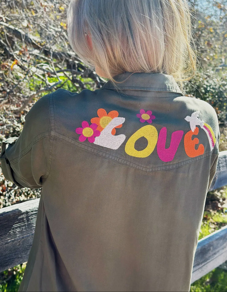 Olive Peace & Love Shirt
