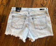 White Wash Frayed Hem Shorts