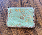 Green Cowhide Pouch and Purse