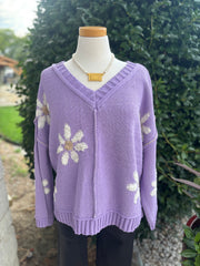 Lavender Daisy Sweater
