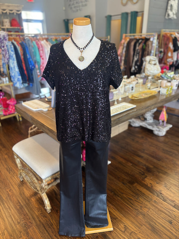 Sparkle V Neck Tee