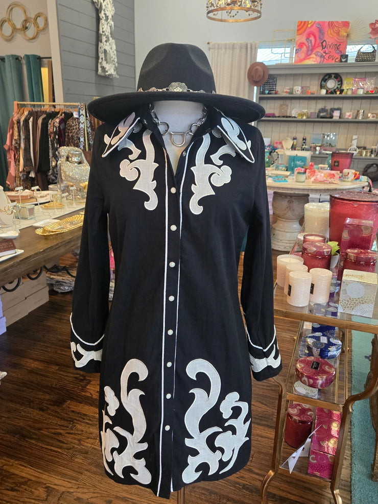 Black Boot Stitch Dress