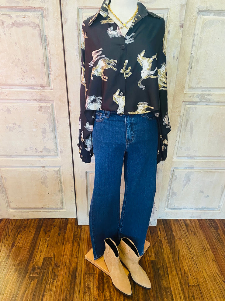Horse Satin Blouse
