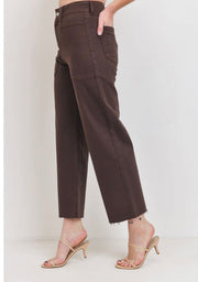 Espresso Wide Leg Utility Jeans