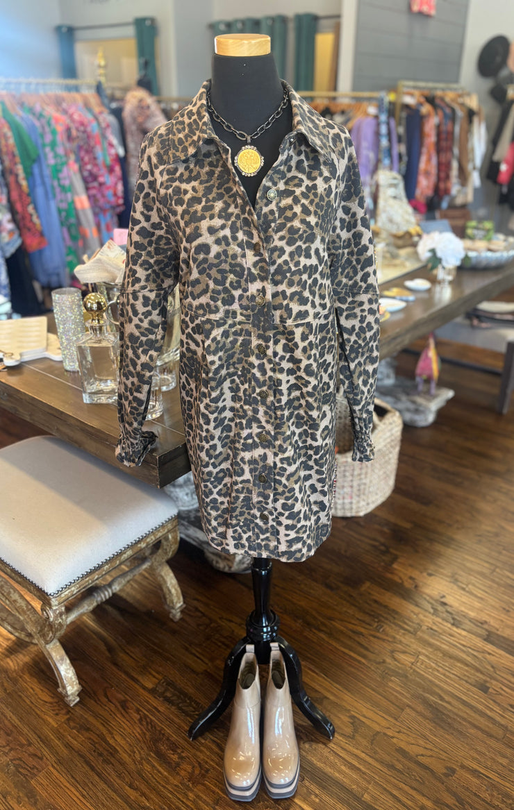 Leopard Denim Dress