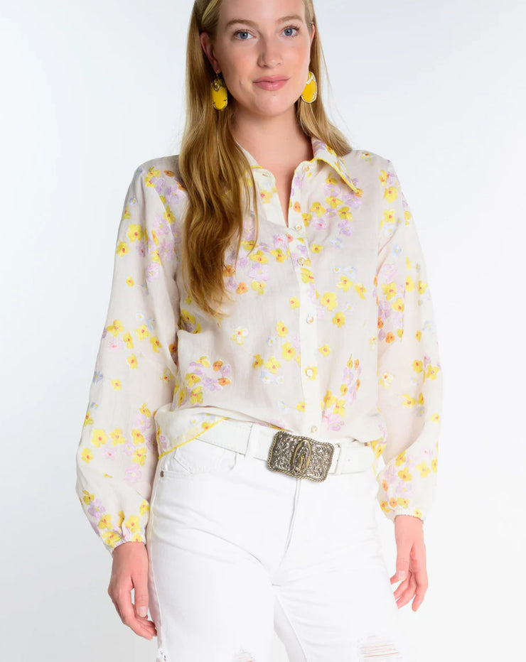 Pastel Embroidered Mini Floral Blouse