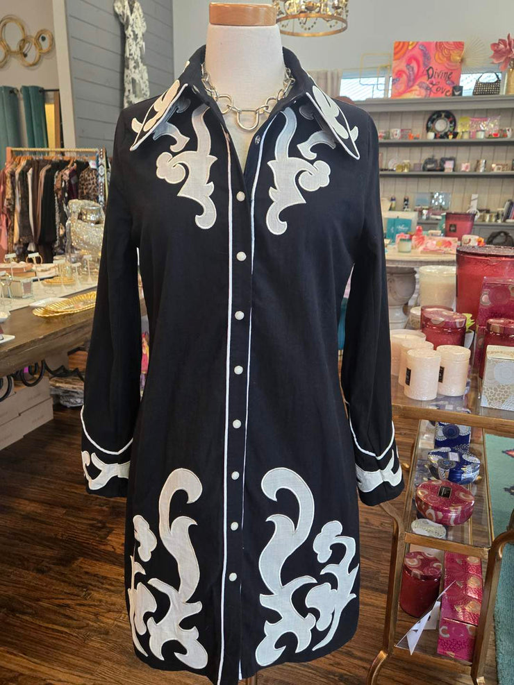 Black Boot Stitch Dress