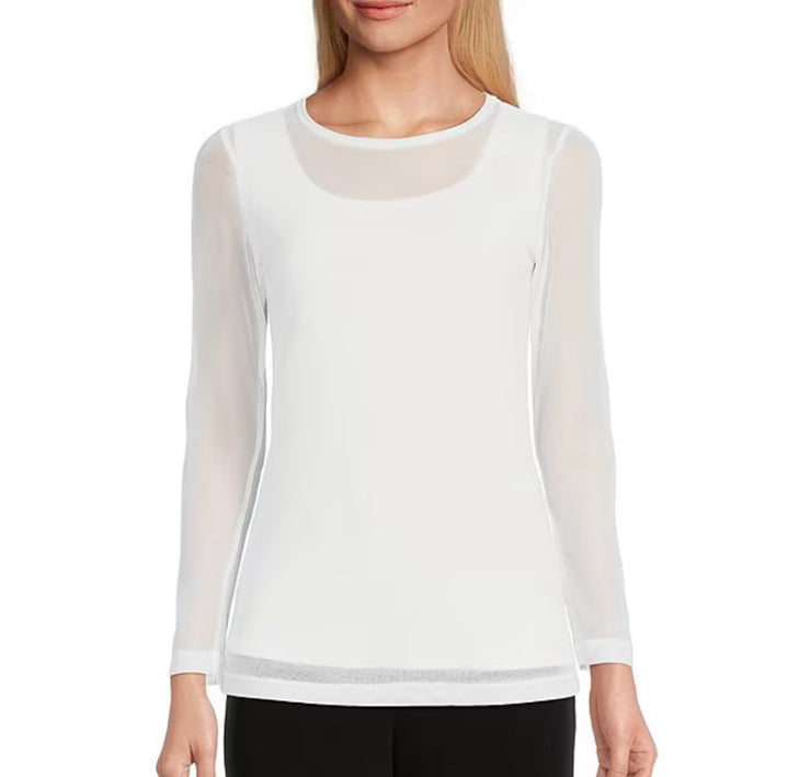 White Mesh Top