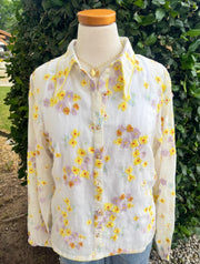 Pastel Embroidered Mini Floral Blouse