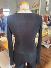 Black Slinky Ribbed Top