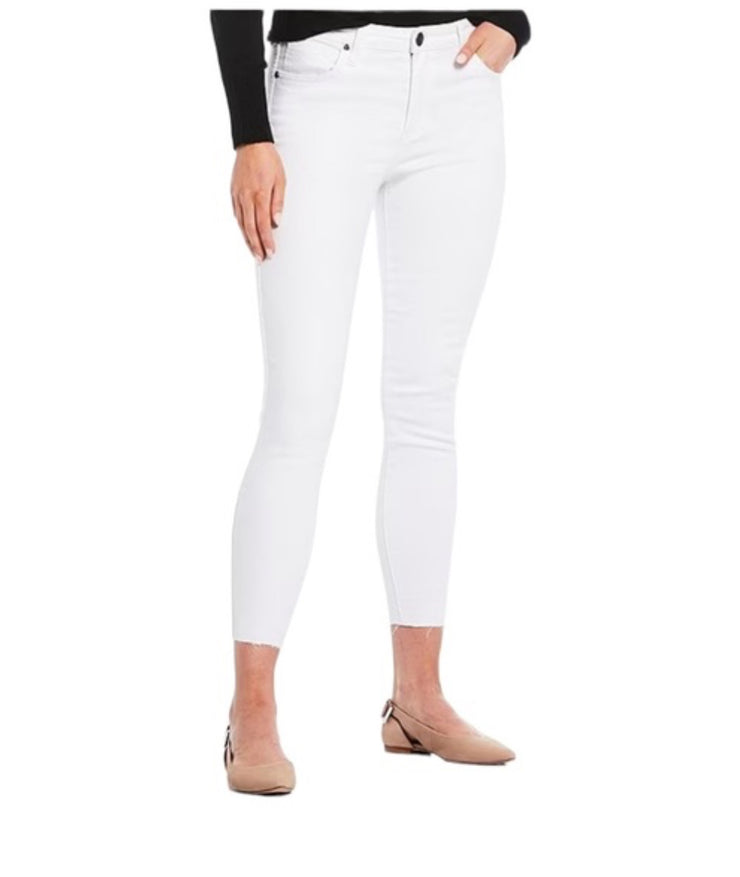 White High Rise Ankle Skinny Jean
