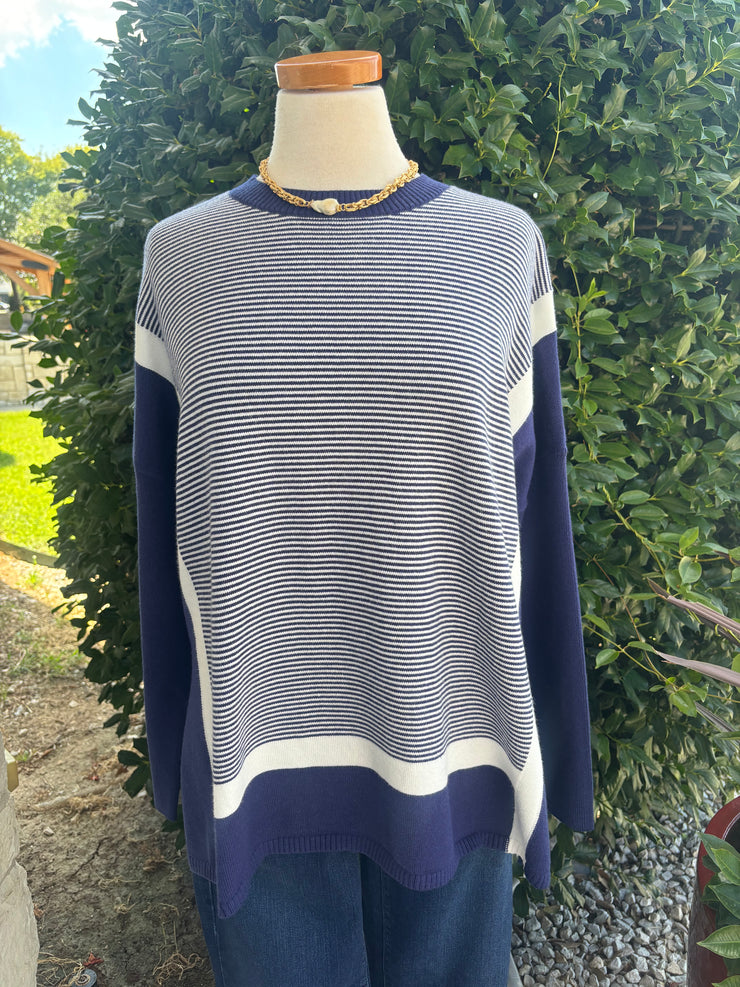 Navy and White Sweater