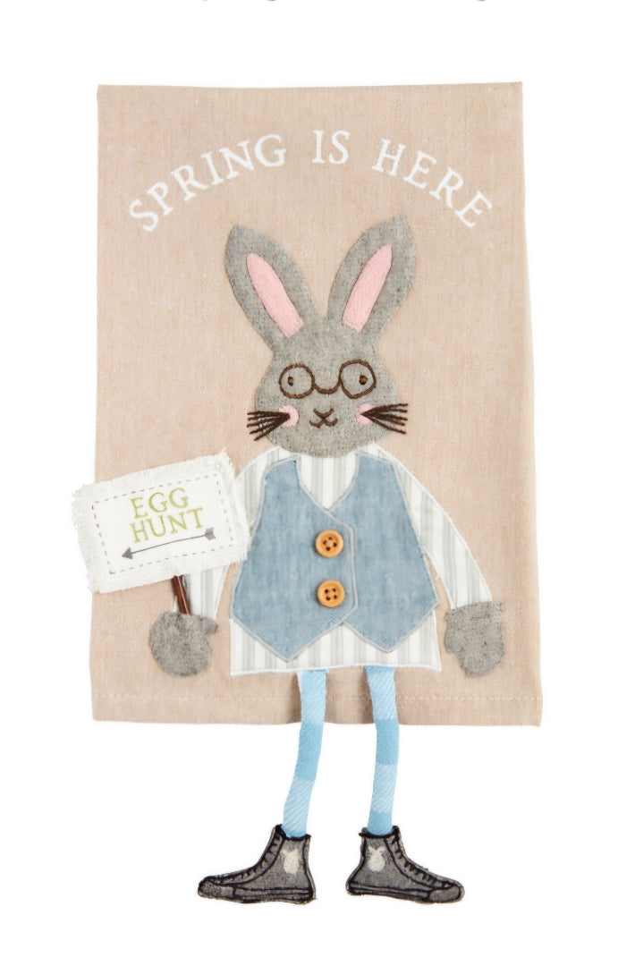 Happy Spring Bunny Dangle Towel