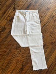 Off White Clean Cut Ankle Straight Jeans