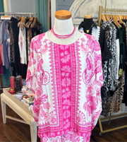 Pink Floral Flow Top