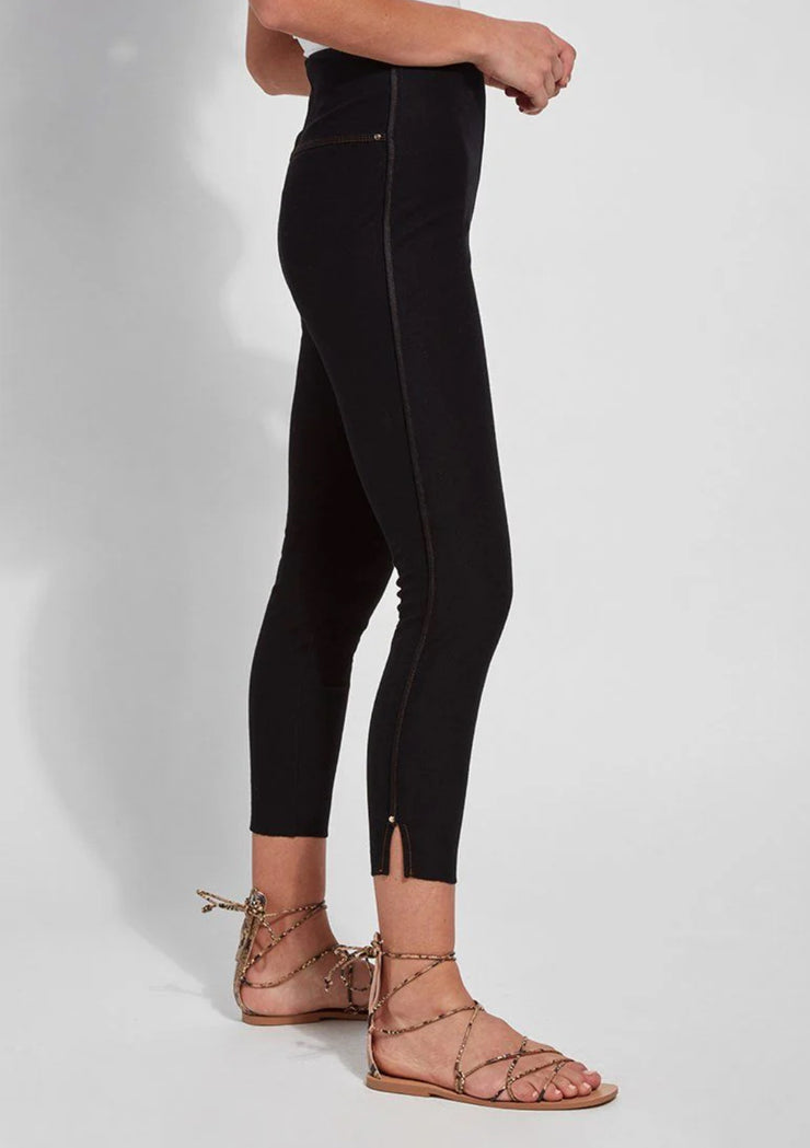 Black Notched Crop Legging