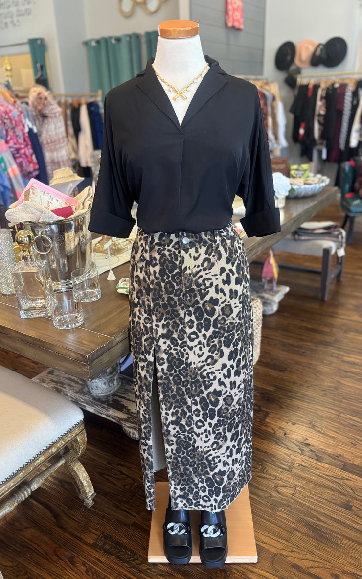 Leopard Maxi Skirt