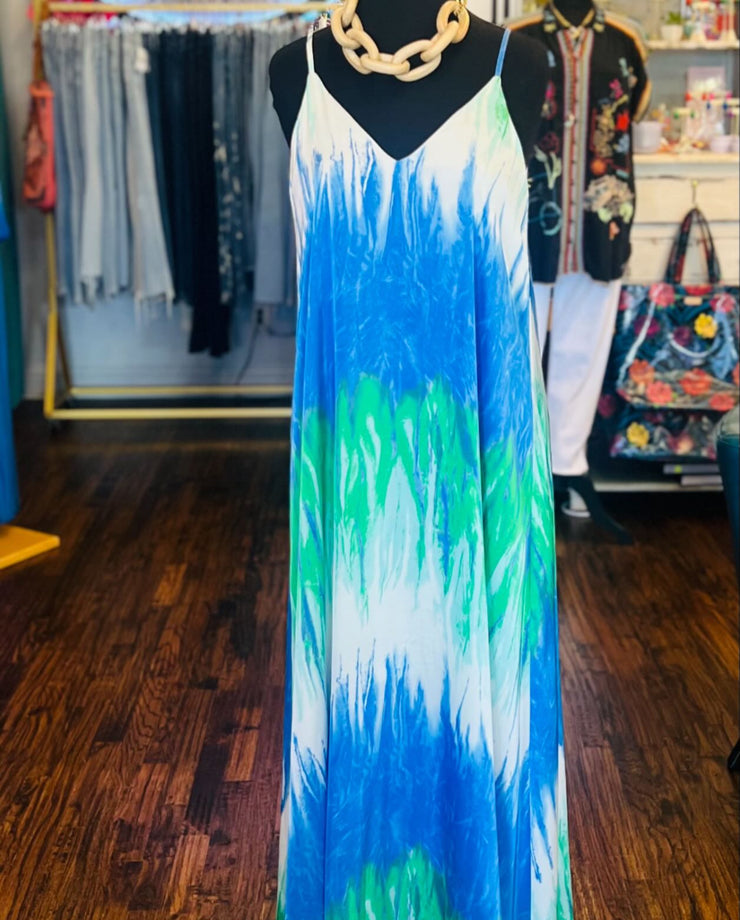 Blue Green Watercolor Maxi