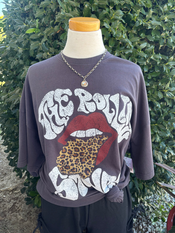 Leopard Rolling Stones Tee