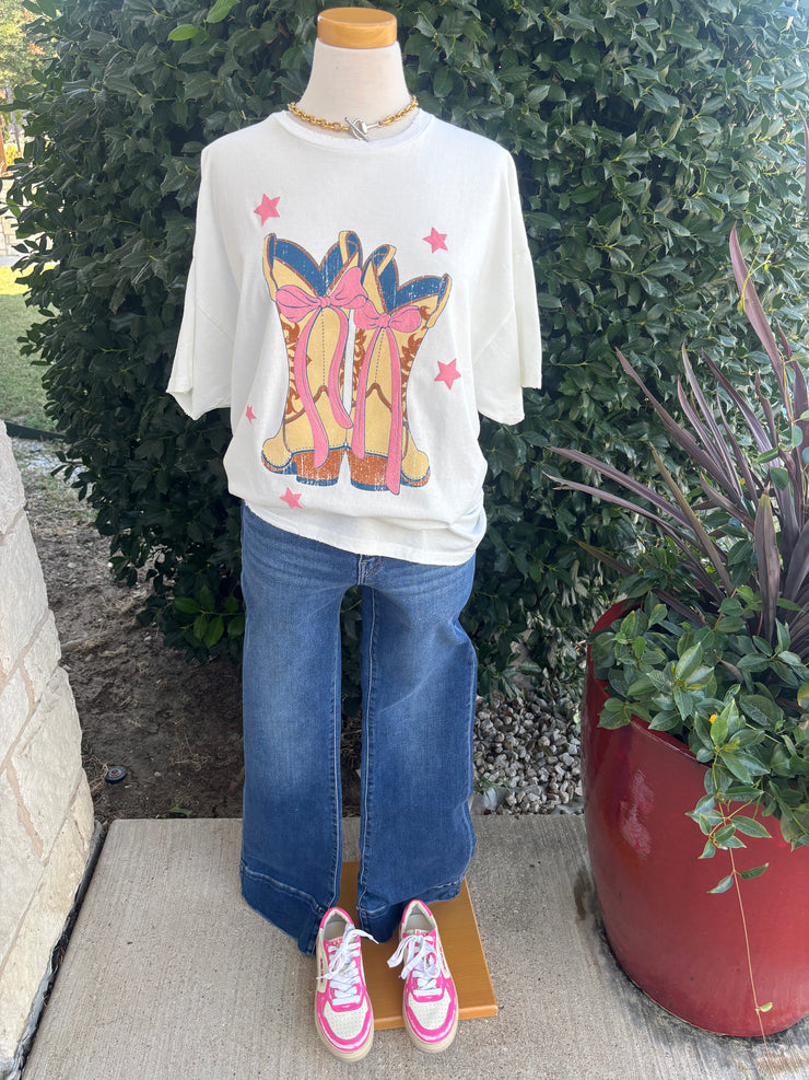 Cowgirl Boots & Bow Tee