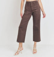 Espresso Wide Leg Utility Jeans