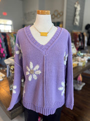 Lavender Daisy Sweater