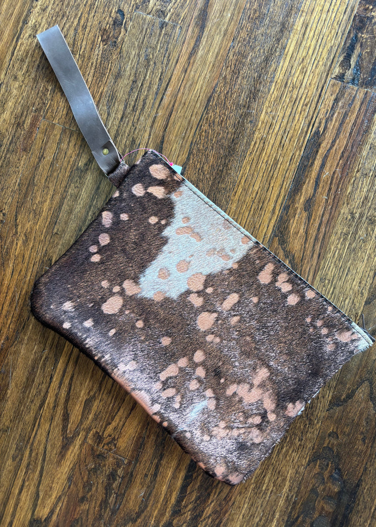 Metallic Cowhide Pouch