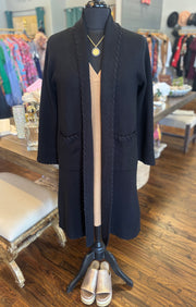 Black Woven Edge Cardigan