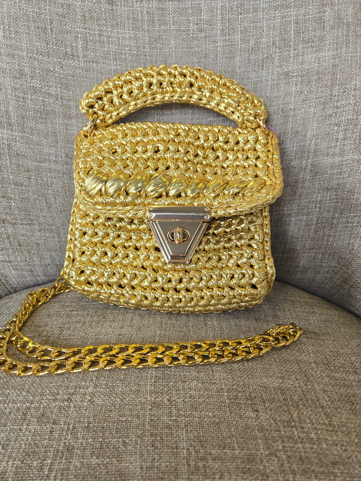 Metallic Woven Purse