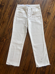 Off White Clean Cut Ankle Straight Jeans