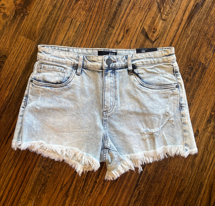 White Wash Frayed Hem Shorts